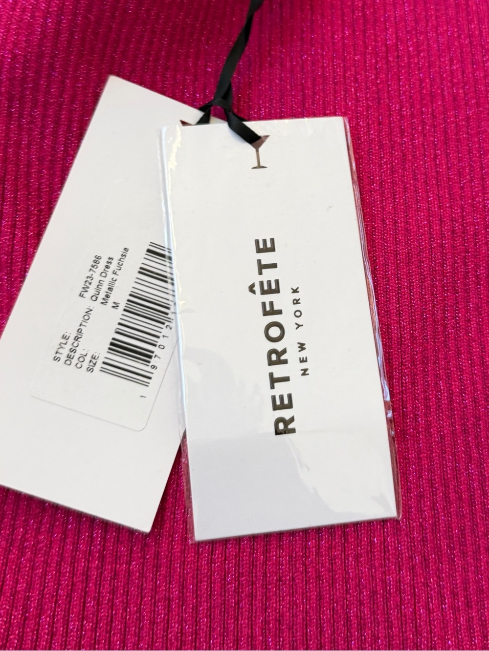 RETROFETE Quinn Knit Dress in metallic fuchsia size M - Picture 5 of 5